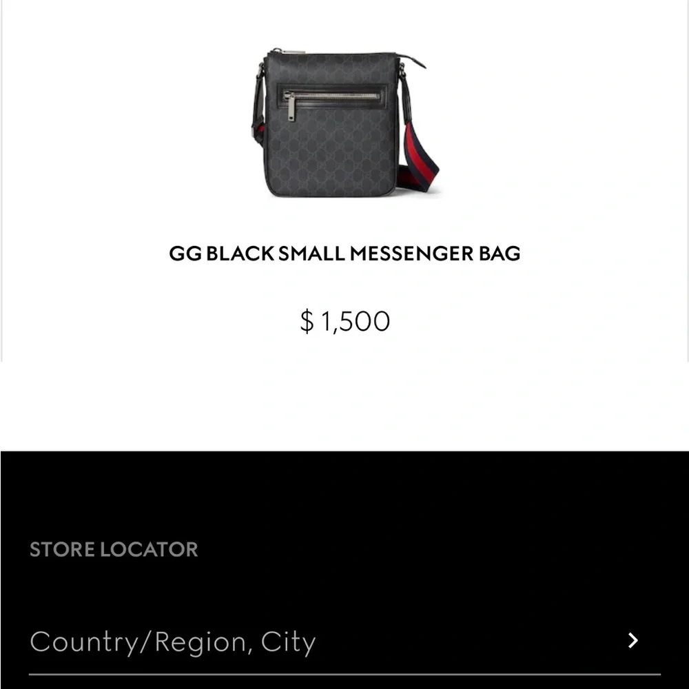 Gucci Black Messenger Bag with Monogram Canvas and Webbing Strap - Picture 12 of 16